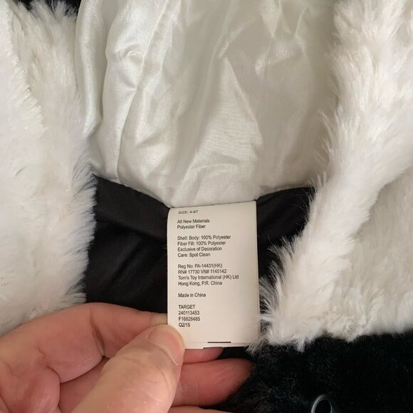 Panda Bear Hooded Halloween Costume Pajama Suit Lounger Size 4T-5T - Picture 10 of 10